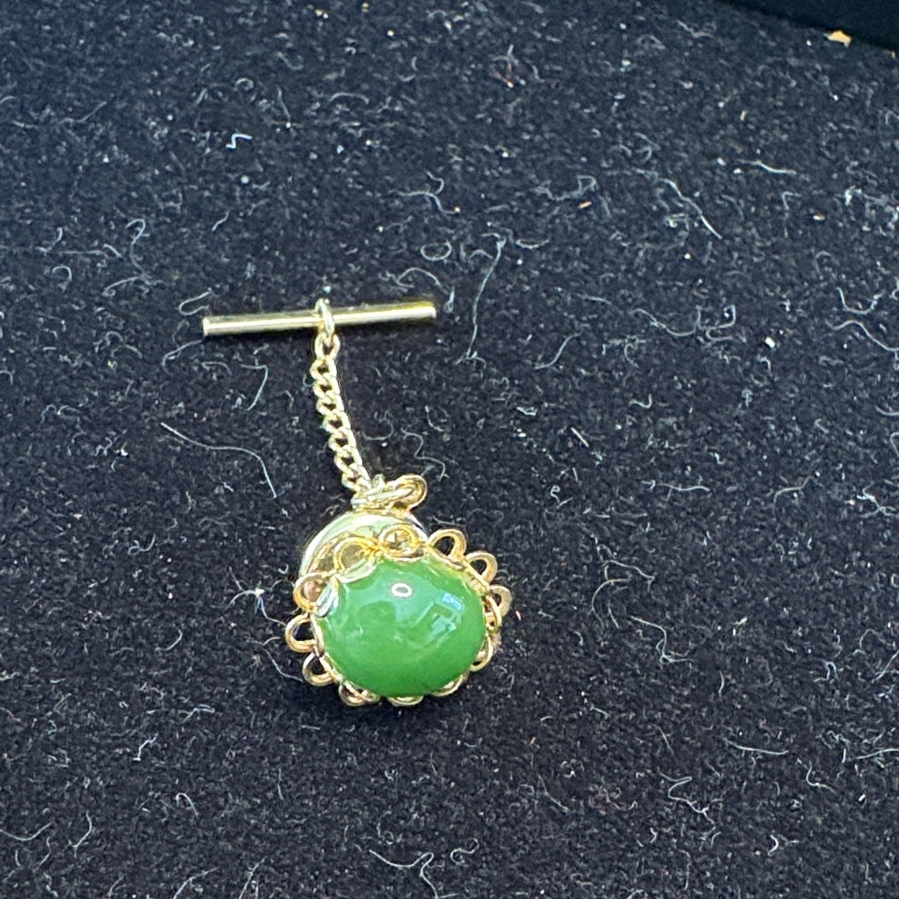 Gold and Green Tie Pin